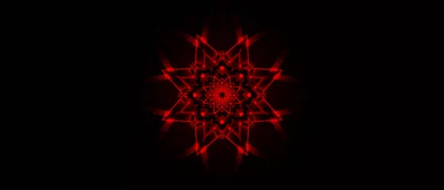 Vj loop Red Star Fractal Neon Tunnel 21:9 Ultrawide 60fps Screensaver