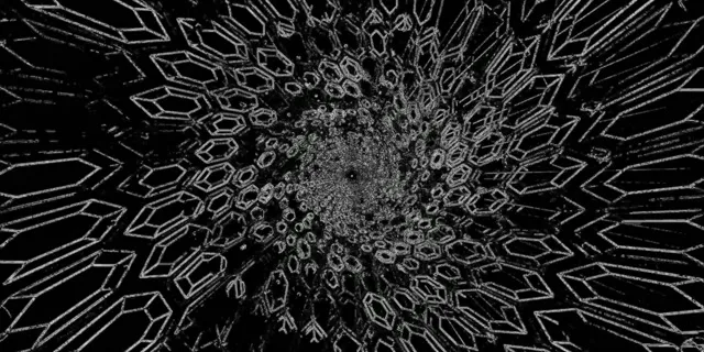 Terowongan Neon Kristal Putih Screensaver 2:1 Univisium 60fps VJ Loop