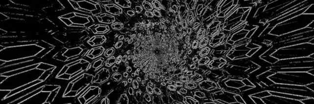 Terowongan Neon Geometris Putih Screensaver 3:1 Triple Wide 60fps VJ Loop