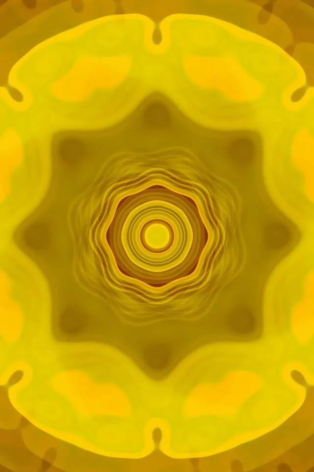 Yellow Concentric Circle Neon Tunnel 2:3 Portrait 60fps Screensaver VJLoops