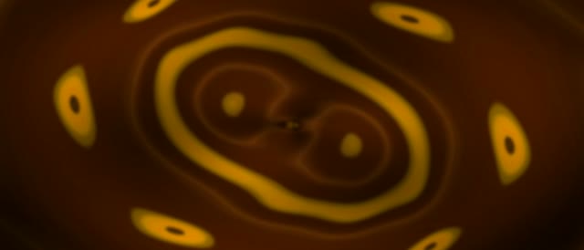 Yellow concentric circles neon tunnel VJ loop 21:9 ultrawide 60fps screensaver