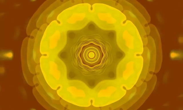 Yellow Concentric Neon Tunnel Vj Loop 5:3 Wide 60fps Screensaver