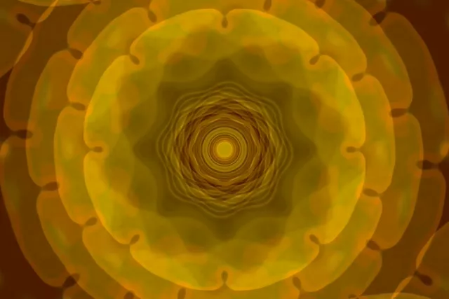 Yellow Concentric Vortex Neon Tunnel VJ Loop 3:2 60fps Screensaver Animation