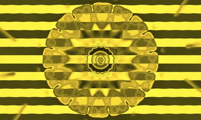 نفق النيون أصفر انفجار نجمي VJ حلقة 5:3 عريض 60fps حافظة الشاشة