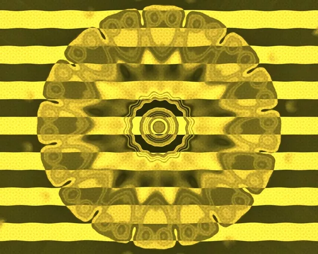 Neon Tunnel Gul Stjerne Eksplosion VJ Loop 5:4 Industrial 60fps Pauseskærm