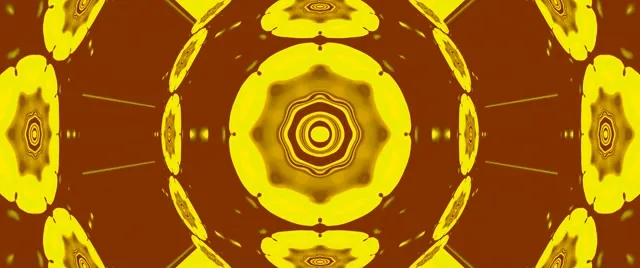 Túnel de Neó Daurado Mandala Sol Bucle Vj 2.39:1 Cinemascope 60fps Protector de Pantalla