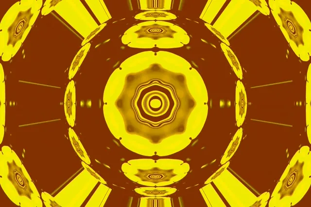 Neoninis Tunelis Auksinis Mandala VJ Loop 3:2 Surface 60fps Ekrano užsklanda