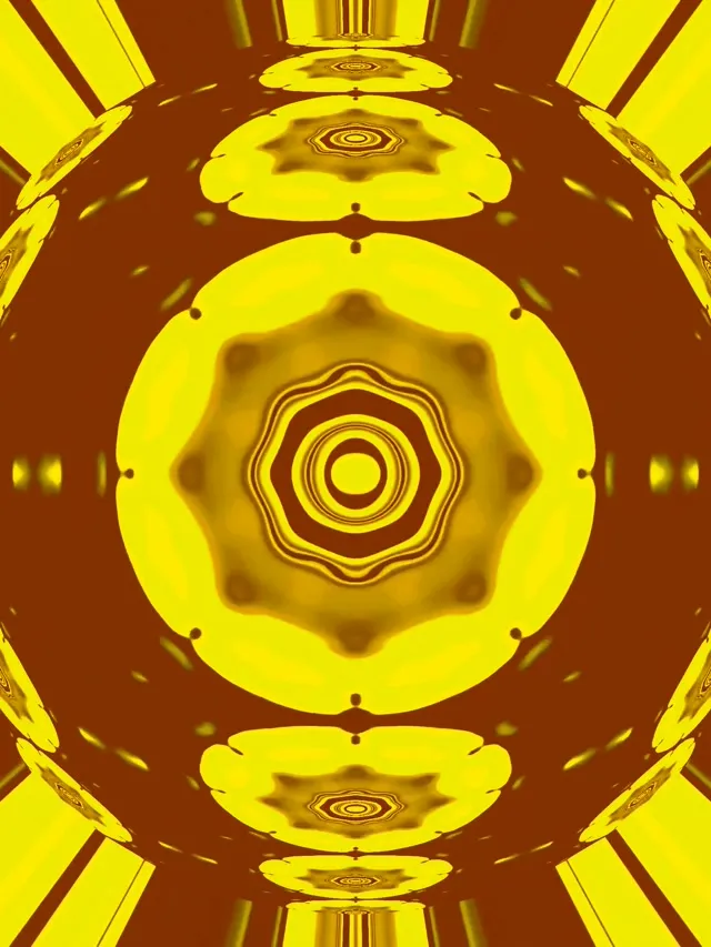 Zlatna Mandala Neon Tunel VJ Loop 3:4 iPad Portrait 60fps Screensaver