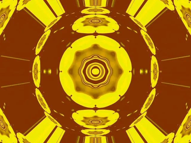 VJ Loop Neon Tunnel Goldenes Mandala Stern 4:3 Classic 60fps Bildschirmschoner