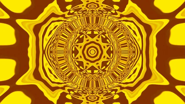 Žuti Neonski Tunel Mandala Čuvar Ekrana 4K UHD 60fps VJ Loop