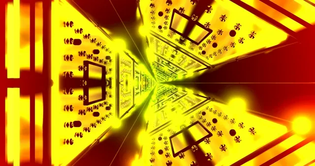 Żółty Neon Tunnel Wygaszacz Ekranu 4k UHD 60fps VJ Loop