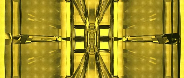Yellow Neon Tunnel 21:9 Ultrawide 60fps VJ Loop Screensaver Geometric Vortex