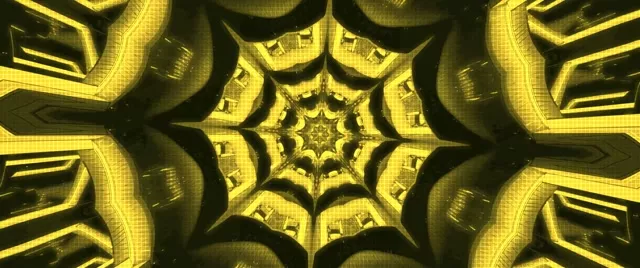 Terowong Neon Kuning Grid Simetris 60fps 2.39:1 Cinemascope VJLoops Screensaver