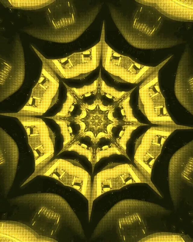 イエローネオンタンネルインフィニットループ 4:5 インスタグラム 60fps VJスクリーンセーバー