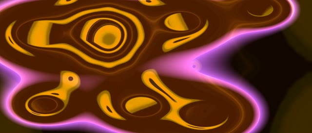 Yellow organic shapes flowing through magenta neon tunnel VJ loop 21:9 ultrawide 60fps screensaver