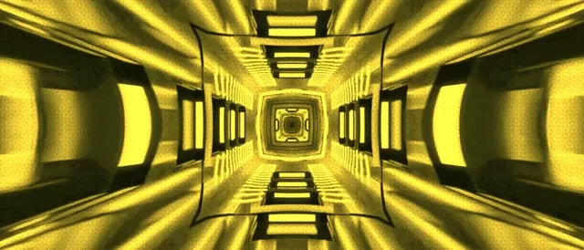 Neon Tunnel Yellow Kaleidoscope Vj Loop 21:9 Ultrawide 60fps Screensaver