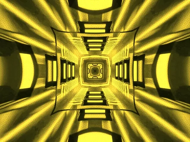 VJLoops Zlati Neonski Tunel Kaleidoskop Ogledalo 4:3 Classic 60fps Screensaver