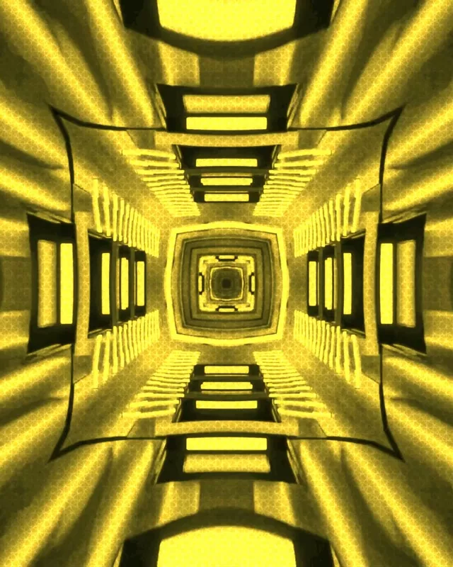 VJLoops Túnel de Neón Amarelo Vórtex Cadrado Recursivo 60fps 4:5 Instagram Protector de Pantalla