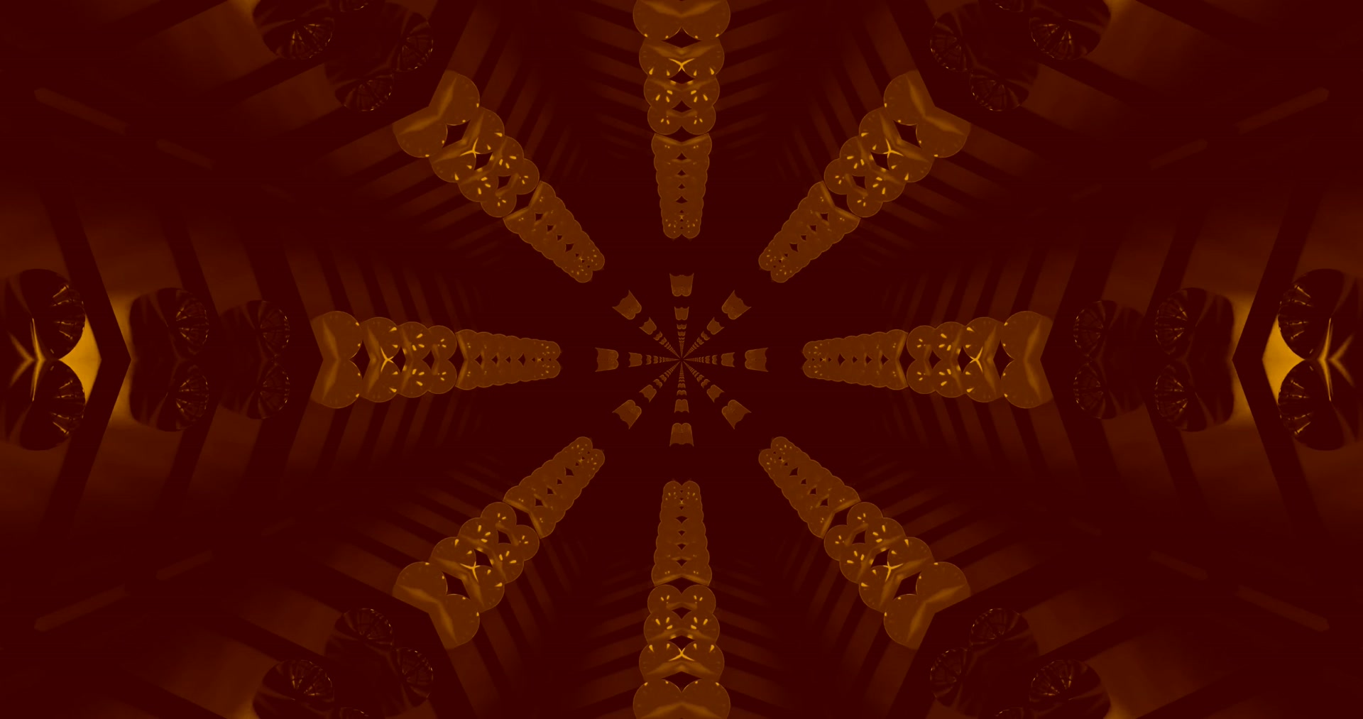 Dark Gold Neon Tunnel Fractal 4k uhd 60fps screensaver Vj loop