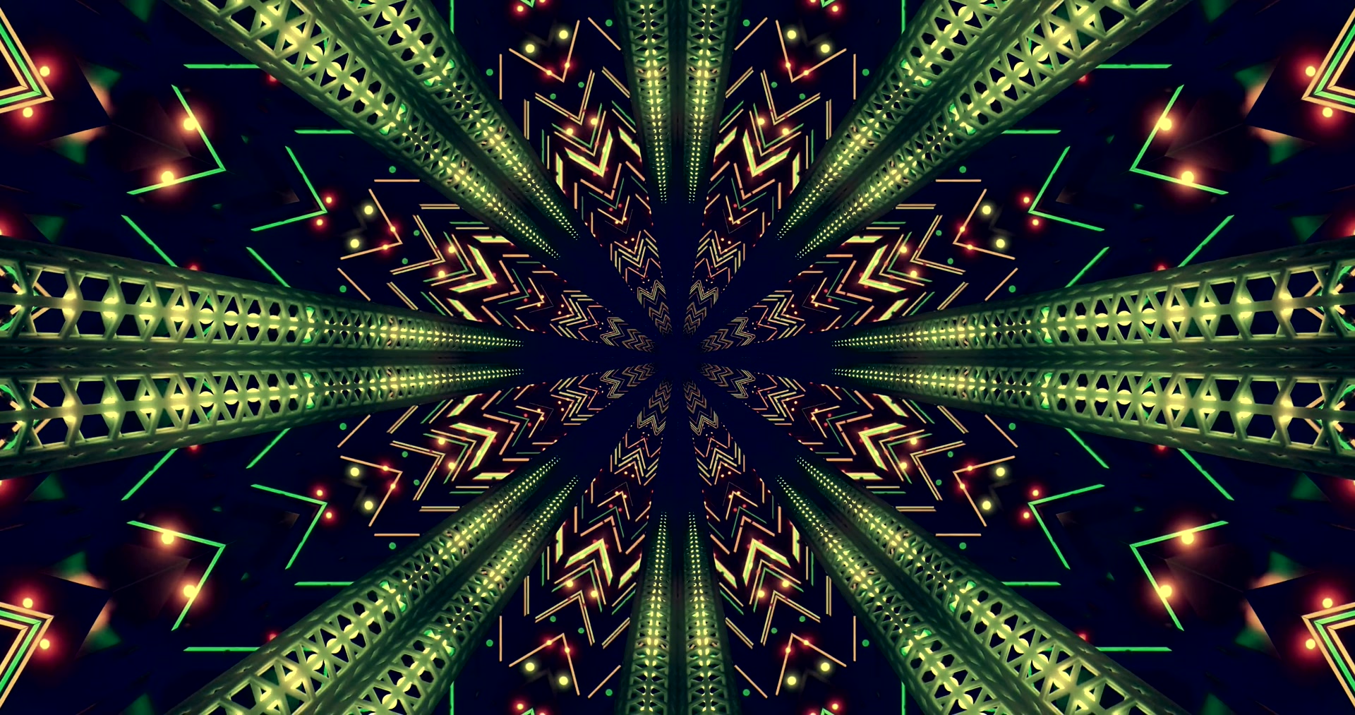 4k uhd 60fps screensaver tunnel neon motivi zigzag verdi vj loop windows 11 pc