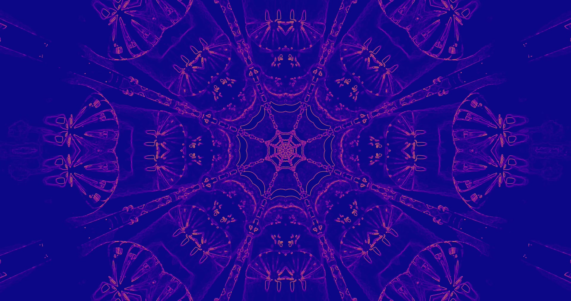 Tunnel Neon Blu Viola Motivo Ragnatela 4K UHD 60fps Screensaver VJ Clip