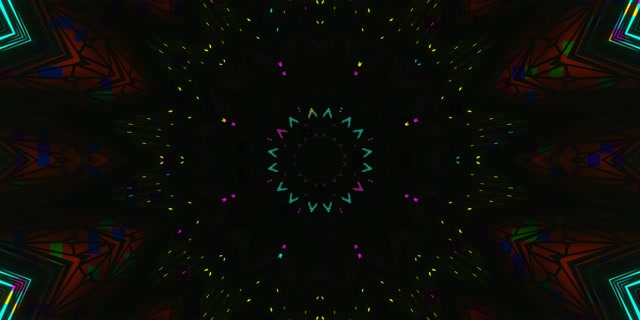 Neon Tunnel Kaleidoscope Star Burst VJ Loop 2:1 Univisium 60fps Screensaver