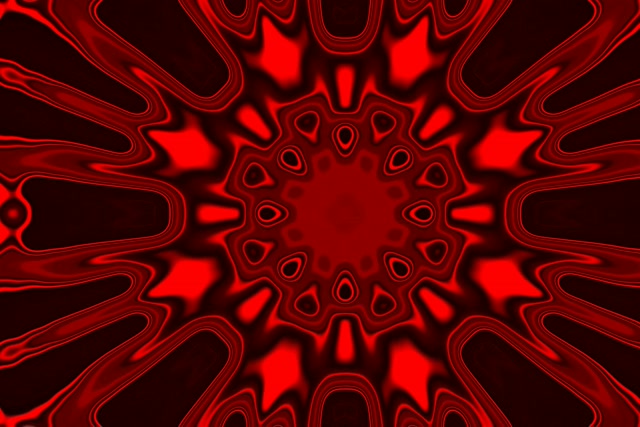 Tunnel al Neon Rosso Esplosione Caleidoscopio VJ Loop 3:2 Surface 60fps Screensaver