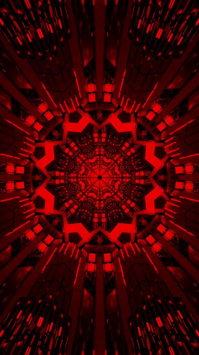 9:16 Reels Tunnel Neon Esplosione Cremisi Caleidoscopio 60fps Screensaver Live Wallpaper