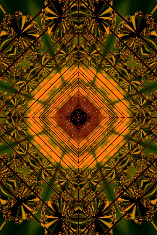 Tunnel Neon Arancione Verde Diamante Screensaver 60fps 2:3 Photo Portrait VJ Loop