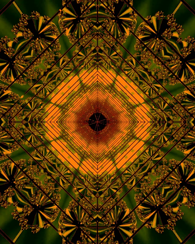 Tunnel Neon Arancione Verde Diamante Screensaver PC 60fps 4:5 Instagram VJ Loop