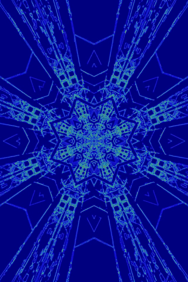 Tunnel Neon Blu Stella Frattale Screensaver 60fps 2:3 Ritratto Foto Vj Loop