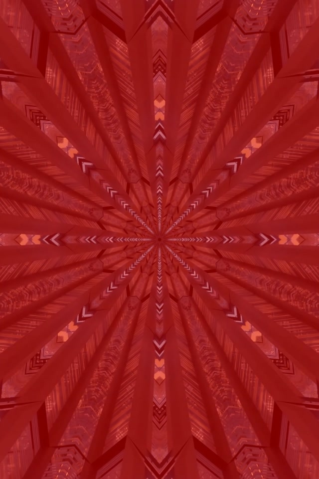 Tunnel Neon Caleidoscopio Frattale Rosso Screensaver 2:3 Photo Portrait 60fps VJ Loop