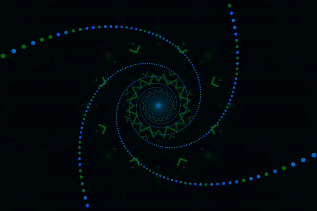Tunnel Neon Spirale Blu Verde Screensaver 3:2 Surface 60fps Vj Loop