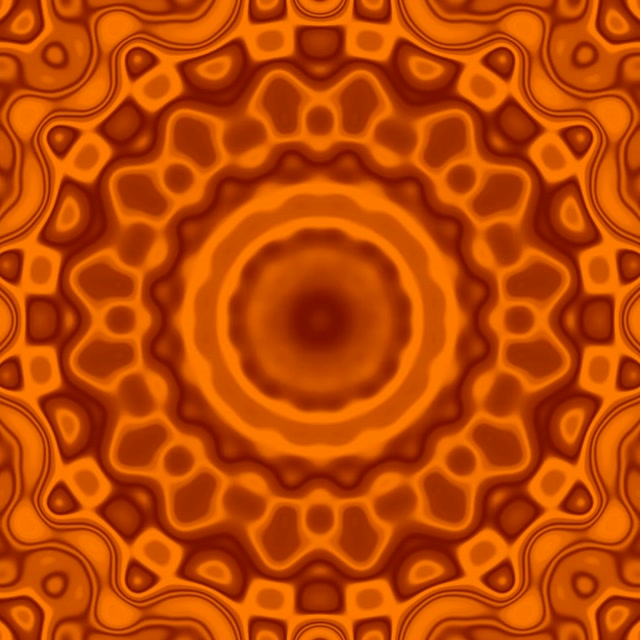 Tunnel Neon Arancione Mandala Increspature VJ Loop 1:1 Quadrato 60fps Screensaver