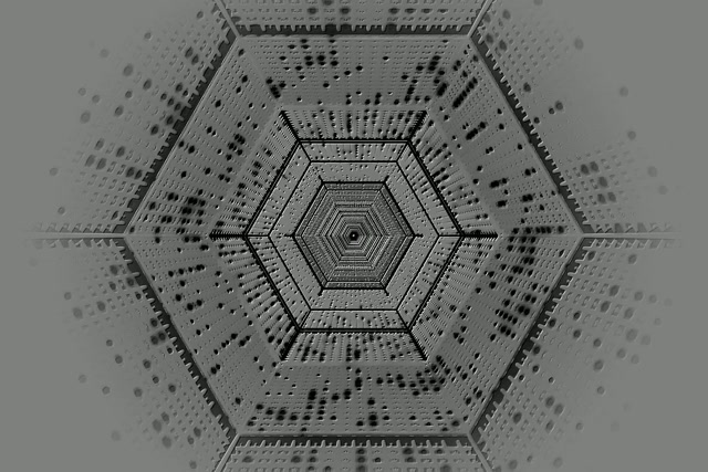 Tunnel Neon Esagonale Grigio Frattale 3:2 Surface 60fps Screensaver VJ Loop