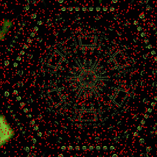 Tunnel Neon Mandala Pixel Rosso 1:1 Square 60fps Screensaver Vj Loop