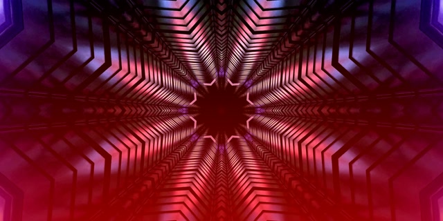 Neon Tunnel Star Kaleidoscope VJ Loop 2:1 Univisium 60fps Screensaver
