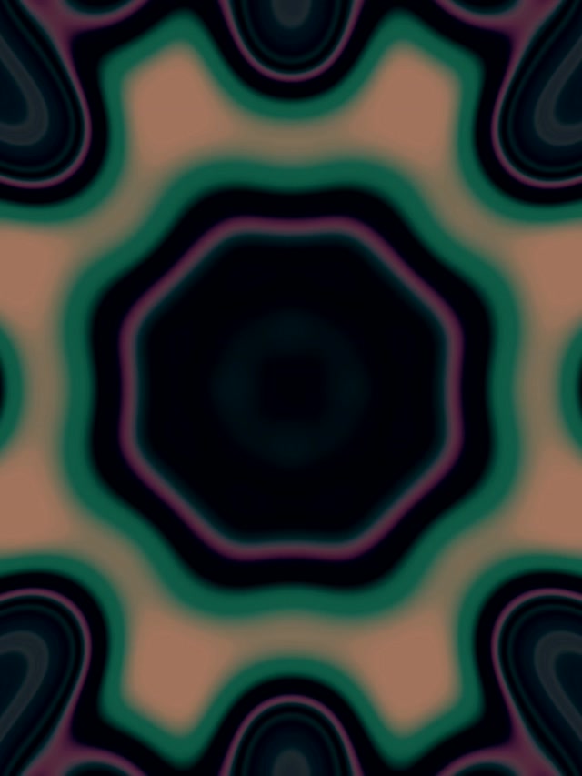 Tunnel Neon Stella Teal Fioritura VJLoops 60fps 3:4 iPad Portrait Screensaver