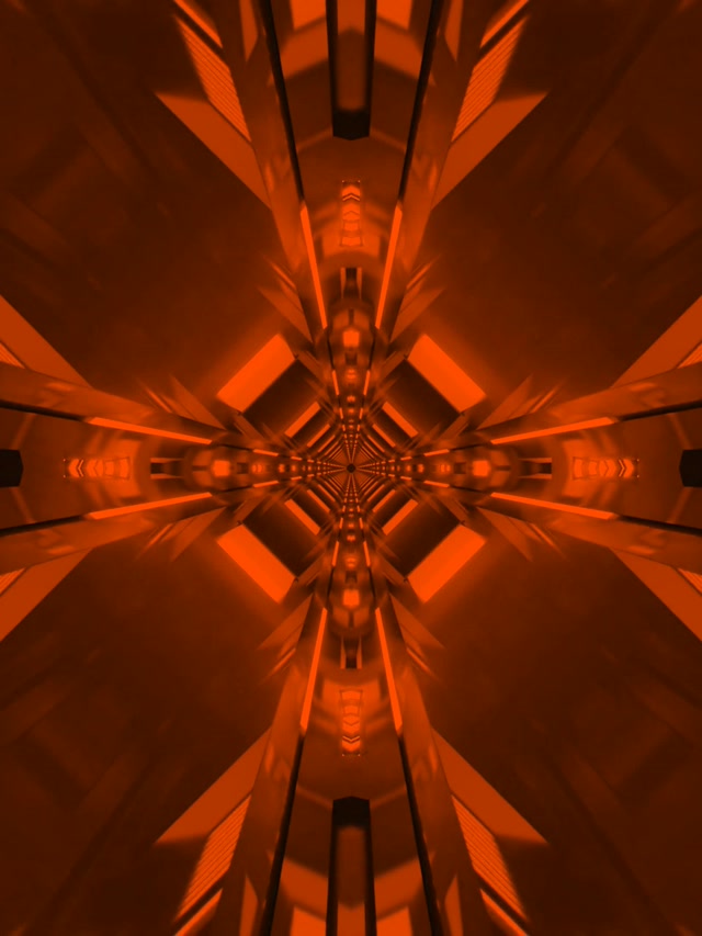 Red Neon Tunnel Kaleidoscope Vortex 3:4 iPad Portrait 60fps Screensaver Loop