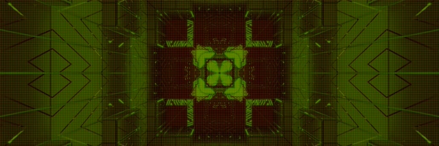 Tunnel Neon Verde Croce Caleidoscopio VJ Loop 3:1 Triple Wide 60fps Screensaver