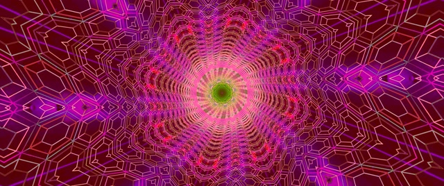 Tunnel Neon Vortice Caleidoscopio VJ Loop 2.39:1 Cinemascope 60fps Screensaver