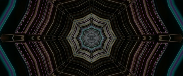 Tunnel Neon Ottagono Scuro Screensaver 60fps 2.39:1 VJLoop