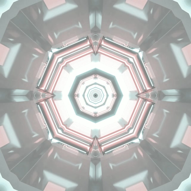 Tunnel Neon Vortice Ottagono VJ Loop 1:1 Quadrato 60fps Salvaschermi