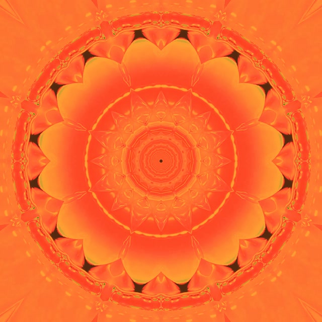 Tunnel Neon Arancione Mandala Salvaschermi 1:1 Quadrato 60fps VJ Loop