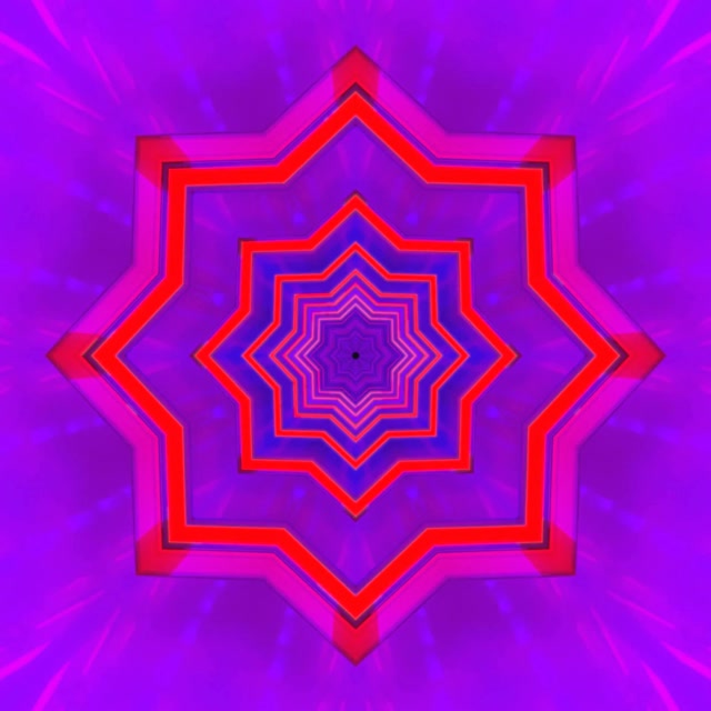 Tunnel Neon Vortice Stella 8 Punte 1:1 Quadrato 60fps Screensaver VJ Loop