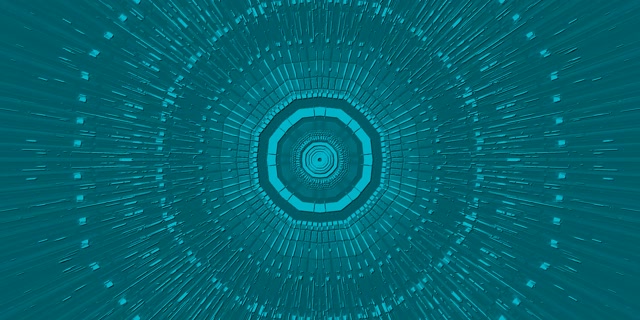 Tunnel Neon Teal VJLoops | Anelli Circuiti Radiali | 2:1 Univisium 60fps Screensaver