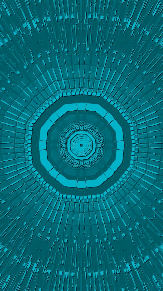 Tunnel Neon Ottagono Teal VJLoops 9:16 Reels 60fps Screensaver