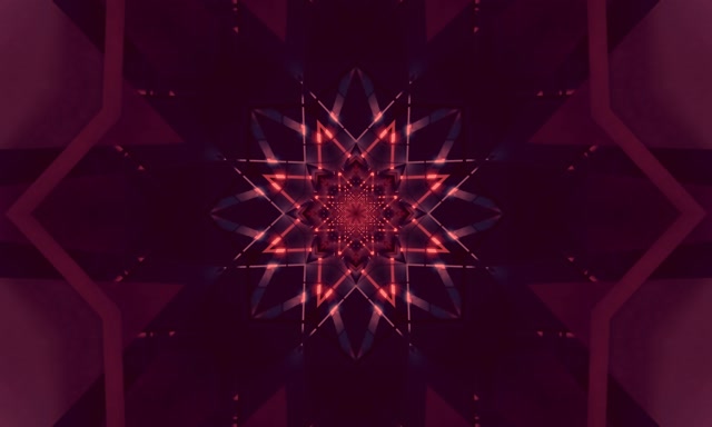 Tunnel al Neon Caleidoscopio Stella 5:3 Wide 60fps Screensaver VJ Loop
