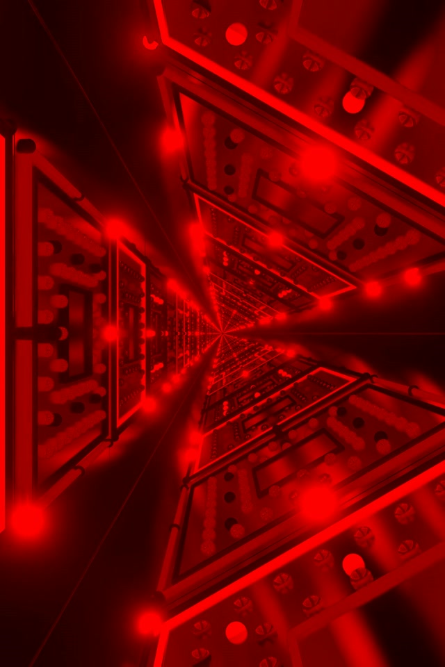 Red Neon Tunnel Triangular Vortex VJ Loop 2:3 Photo Portrait 60fps Screensaver