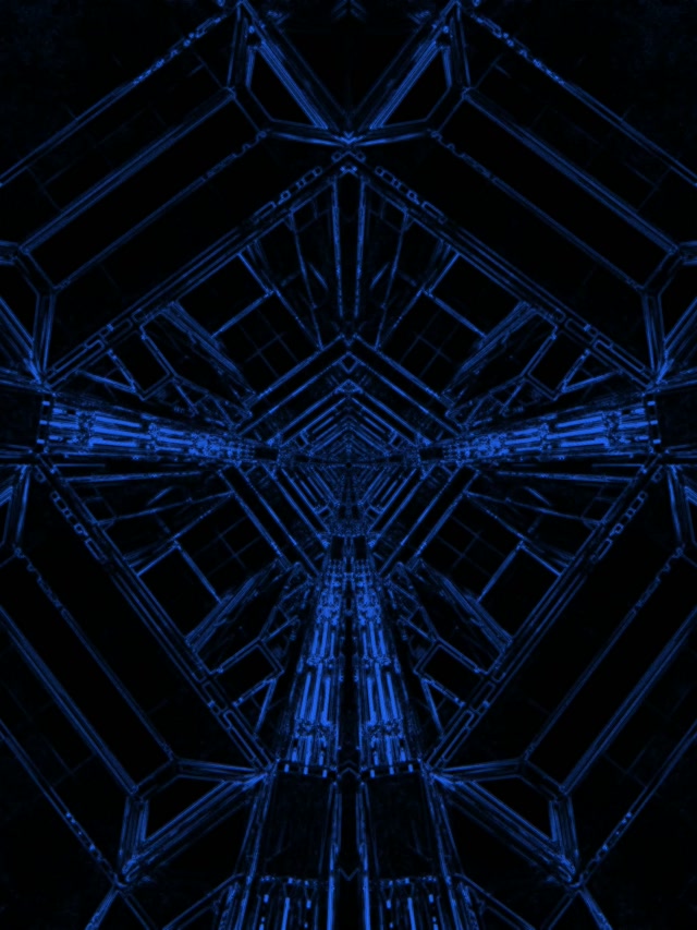 Tunnel Neon Blu Screensaver 3:4 iPad Portrait 60fps VJLoops